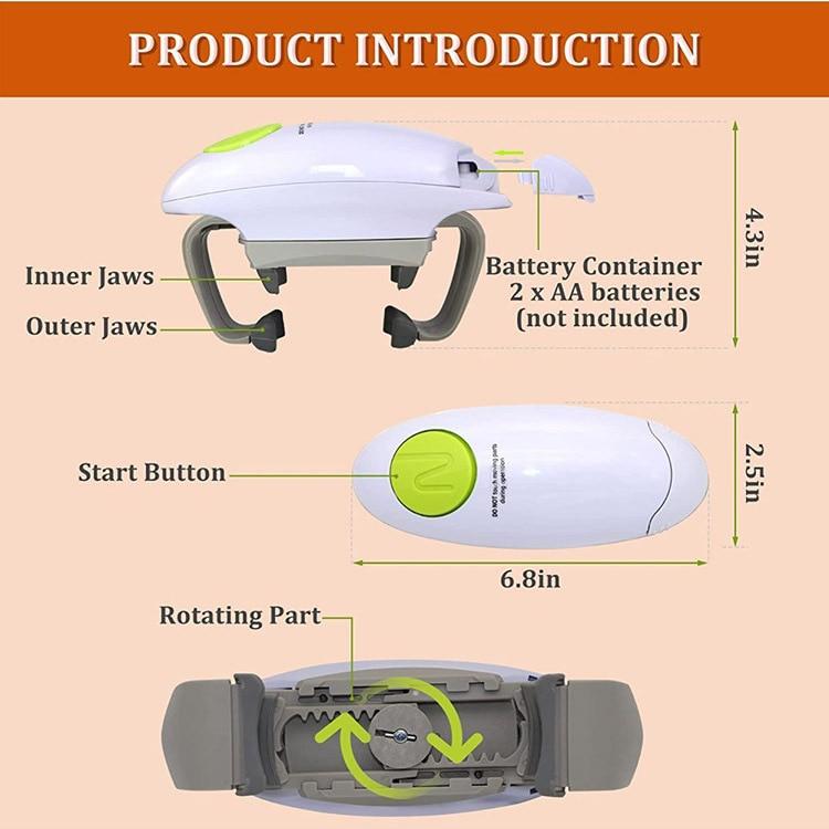 Electric Can Opener Automatic Restaurant Bottle Opener Battery Operated Handheld Jar Can Tin Opener Kitchen Tool kitchen tools | Fugo Best