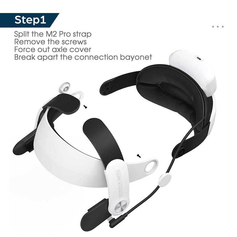 BOBOVR M2 Pro Battery Head Strap For Oculus Quest 2 Elite Halo Strap with 5200mAh Battery Pack for Meta Quest2 VR Accessories | Fugo Best