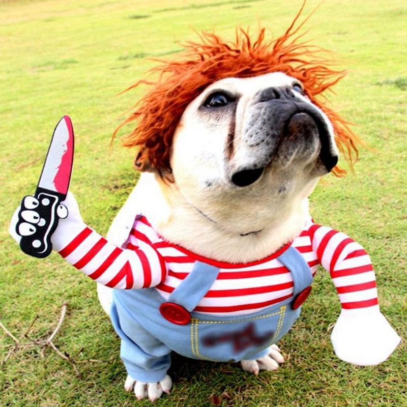 Funny Dog Clothes Dogs Cosplay Costume Halloween Comical Outfits Holding a Knife Set Pet Cat Dog Festival Party Clothing | Fugo Best