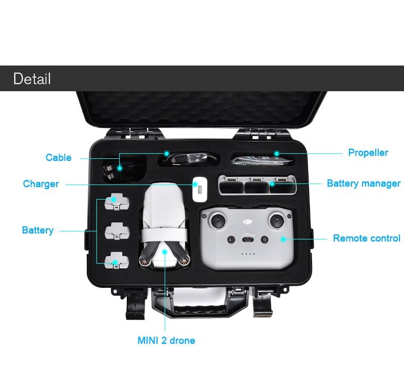 Mini 2 Drone Hard Shell Storage Carrying Case ABS Waterproof Box Suitcase Explosion-proof For DJI Mavic Mini 2 Drone Accessories | Fugo Best