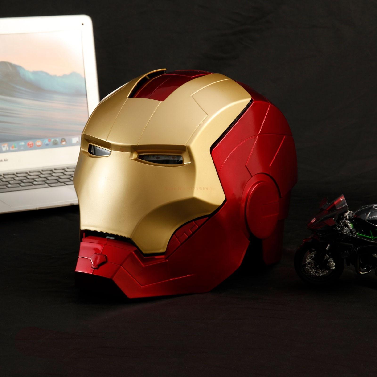 2023 Hot Marvel Avengers Iron Man Helmet Cosplay Light Led Ironman Mask Pvc Action Figure Toys Child Adult Gift | Fugo Best