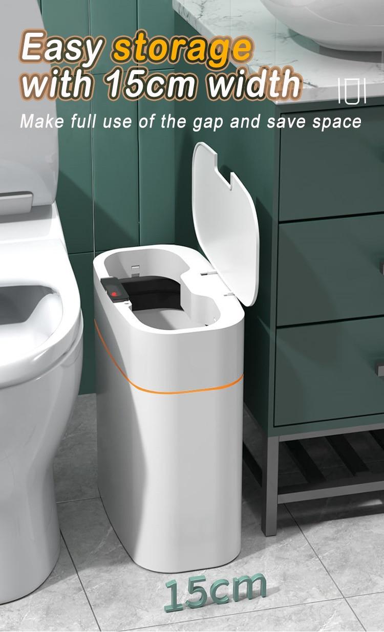 Automatic Sensor Trash Can Toilet Kitchen Dumpster Smart Bathroom Household Waterproof Induction Garbage Bin Bucket Wastebasket | Fugo Best