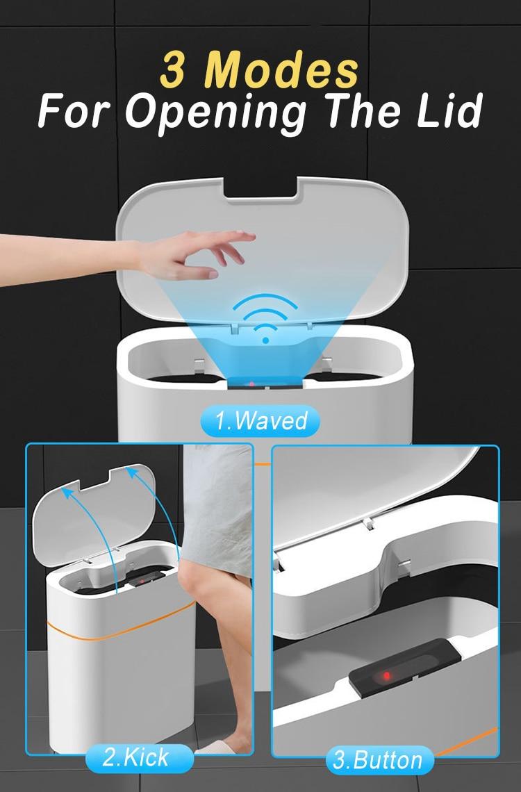 Automatic Sensor Trash Can Toilet Kitchen Dumpster Smart Bathroom Household Waterproof Induction Garbage Bin Bucket Wastebasket | Fugo Best
