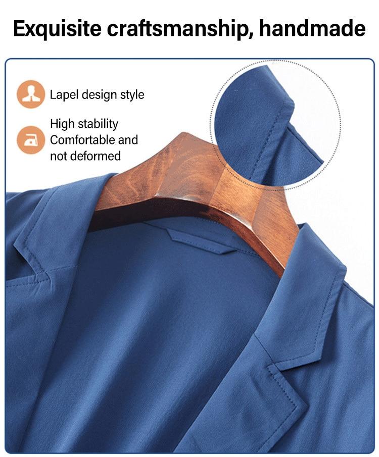 Anti-Wrinkle Ultra Thin Ice Silk Suit Jacket Summer men blazer Breathable Stretch Casual Suit 4XL Plus Size Lightweight blazers | Fugo Best