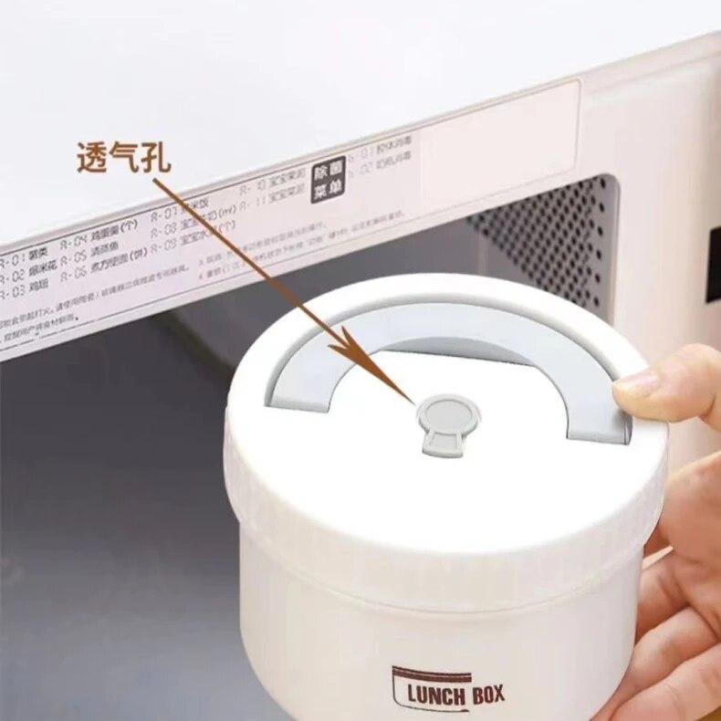 Thermal Insulation Lunch Box 316 Stainless Steel Bento Box Portable Circular Office Student Seal Microwavable Food Container | Fugo Best