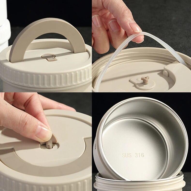 Thermal Insulation Lunch Box 316 Stainless Steel Bento Box Portable Circular Office Student Seal Microwavable Food Container | Fugo Best