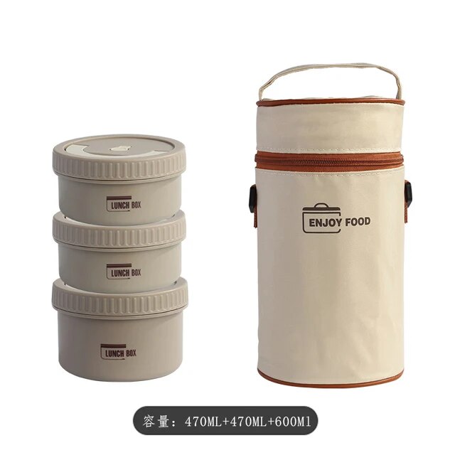 Thermal Insulation Lunch Box 316 Stainless Steel Bento Box Portable Circular Office Student Seal Microwavable Food Container | Fugo Best