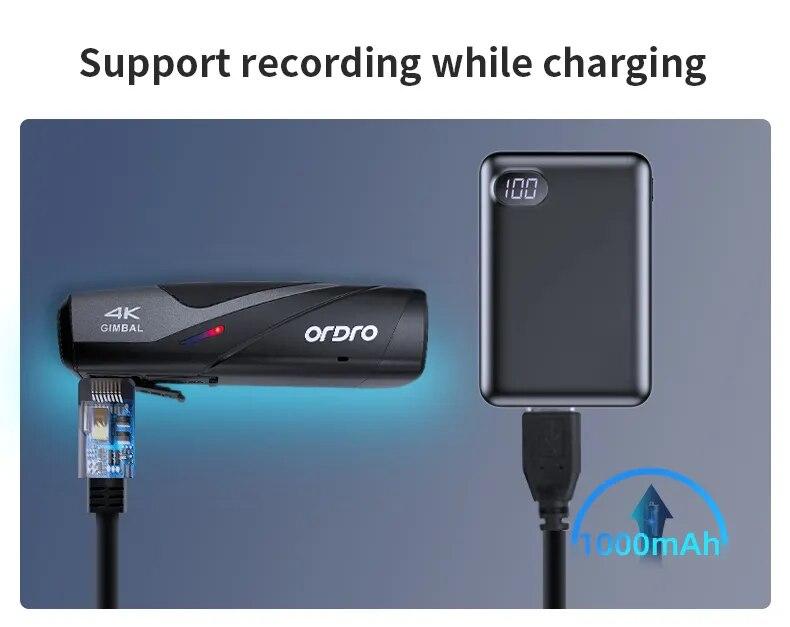 Ordro EP8 Head Wearable Vlog Camera 4K 60fps for YouTube Video Motorcycle Helmet POV Digital Camcorder Professional Gimbal | Fugo Best