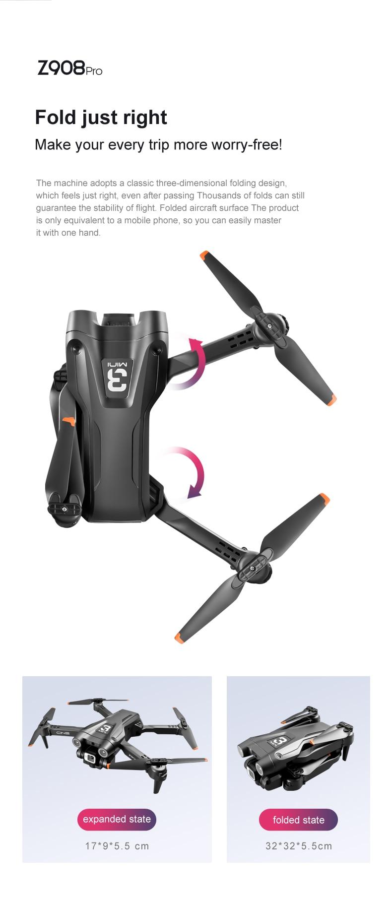 Lenovo Z908Pro Max Drone Brushless Motor Dual4K ESC Professional WIFI FPV Obstacle Avoidance Four-Axis Folding Rc Quadcopter Toy | Fugo Best