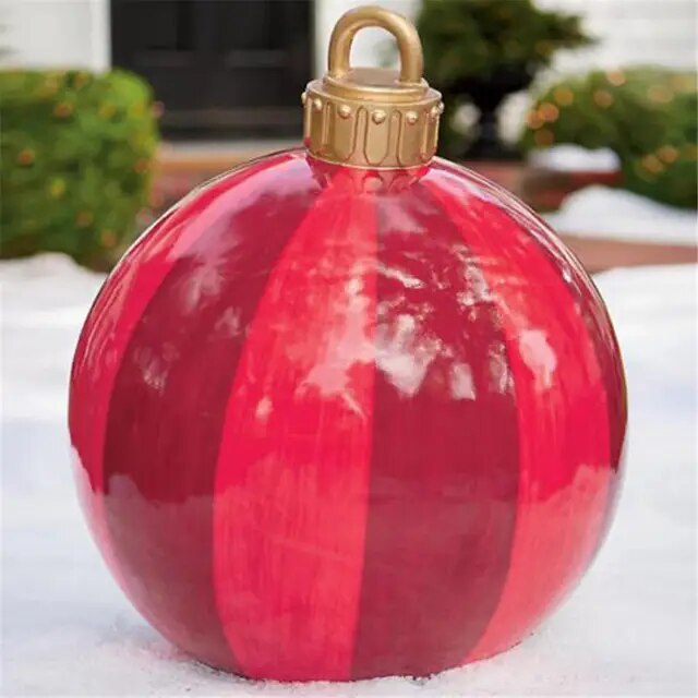 60cm Outdoor Christmas Inflatable Decorated Ball PVC Giant Big Large Balls Xmas Tree Decorations Toy Ball Without Light Ornament | Fugo Best