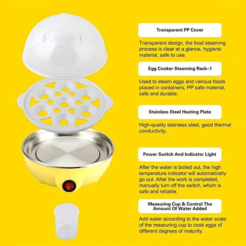 7 Eggs Boiler Steamer Multi Function Rapid Electric Egg Cooker Auto-Off Generic Omelette Cooking Tools Kitchen Utensil Breakfast | Fugo Best