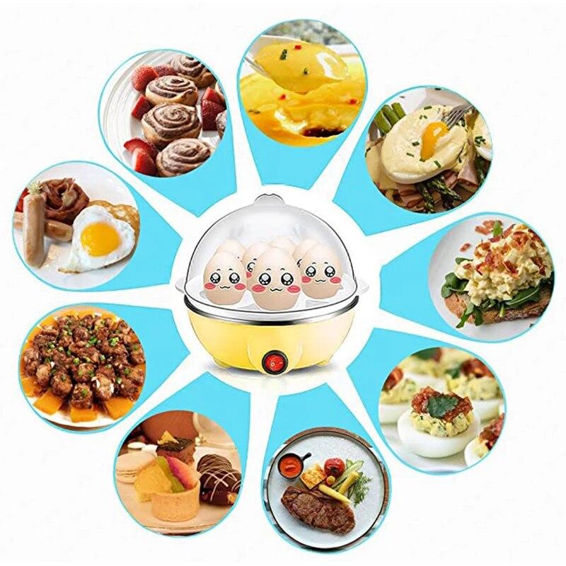 7 Eggs Boiler Steamer Multi Function Rapid Electric Egg Cooker Auto-Off Generic Omelette Cooking Tools Kitchen Utensil Breakfast | Fugo Best