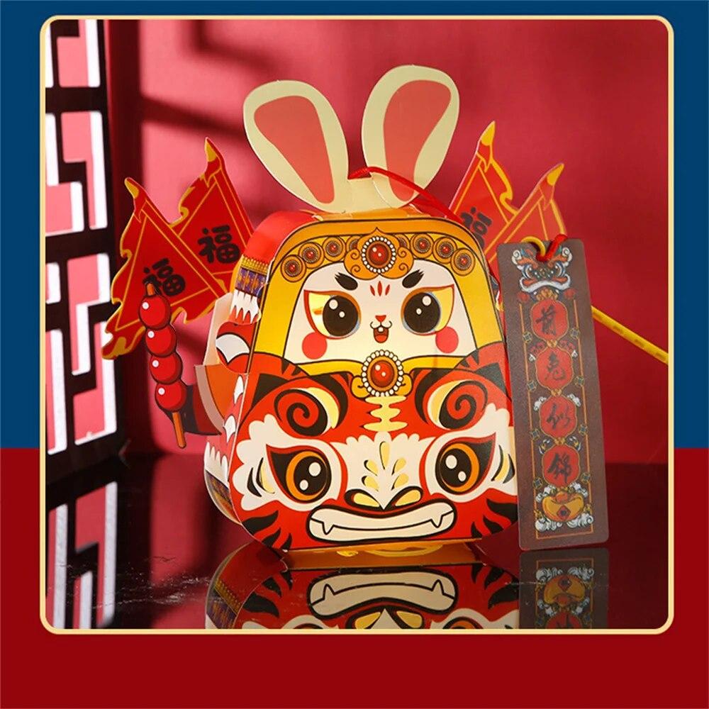 Year of the Rabbit 2023 Childrens China-Chic Bunye Lantern Handmade DIY Projection Lantern Kindergarten Handheld Lantern | Fugo Best