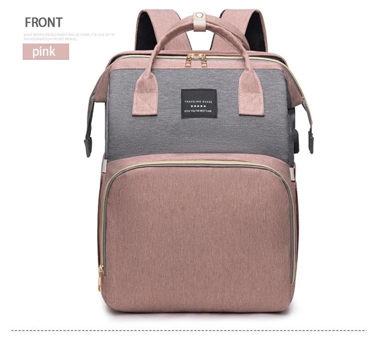 Folding Mommy Bag Lightweight Portable Folding Crib Bed Large-capacity Baby Backpack Female Mommy Outting Bag Mummy Bag | Fugo Best