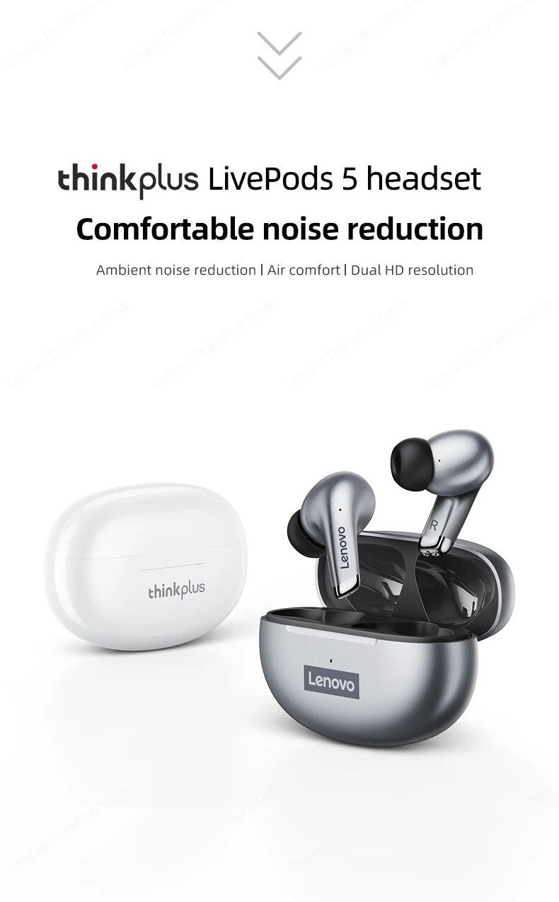 Original Lenovo LP5 Wireless Bluetooth Earbuds HiFi Music Earphone With Mic Headphones Sports Waterproof Headset 2021New | Fugo Best