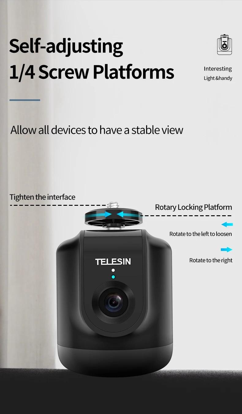 TELESIN AI Smart Shooting Gimbal Selfie 360 Rotation Auto Face Tracking Holder Camera Phone Vlog For GoPro 12 DJI Osmo Action | Fugo Best