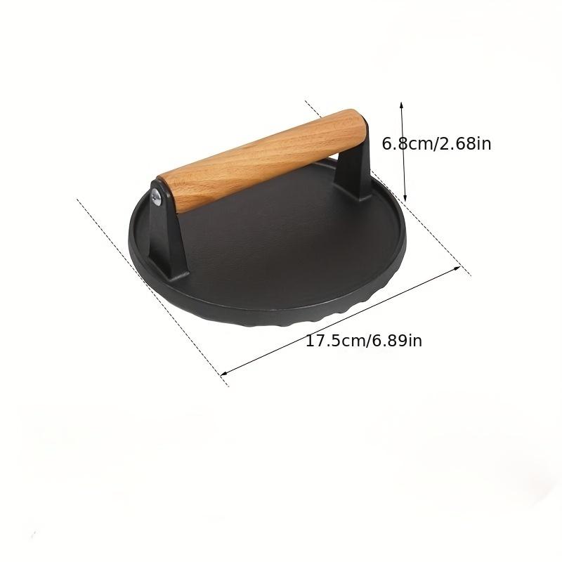 1pc Iron Burger Press Round Cast Iron Barbecue Press Suitable For Flat Top Grill Rectangular Hamburger Grinder Steak Food Meat | Fugo Best