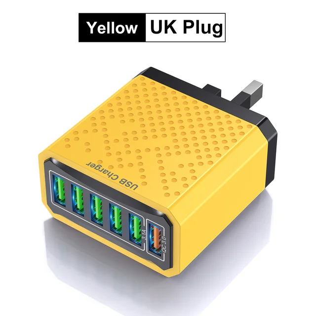 6 Ports USB Charger 3.1A Fast Charger 6 In1 Multi Charger EU US UK Plug Charger Adapter QC3.0 Quick Charger for iPhone 14 Xiaomi | Fugo Best