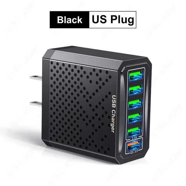 6 Ports USB Charger 3.1A Fast Charger 6 In1 Multi Charger EU US UK Plug Charger Adapter QC3.0 Quick Charger for iPhone 14 Xiaomi | Fugo Best
