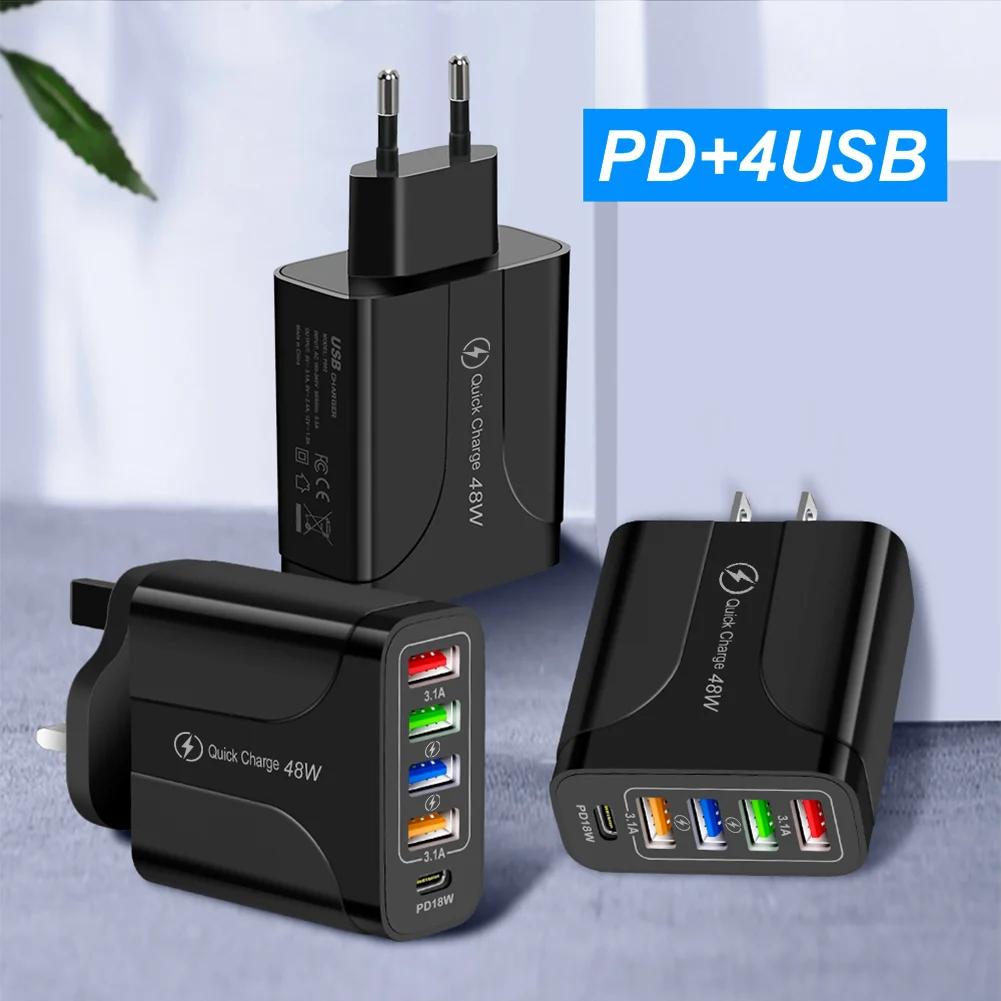 OLAF 48W USB Fast Charger 4-Port Charger Adapter for iPhone 12 13 Pro Max Xiaomi Phone Charger EU/US/UK Plug Fast Power Adapter | Fugo Best