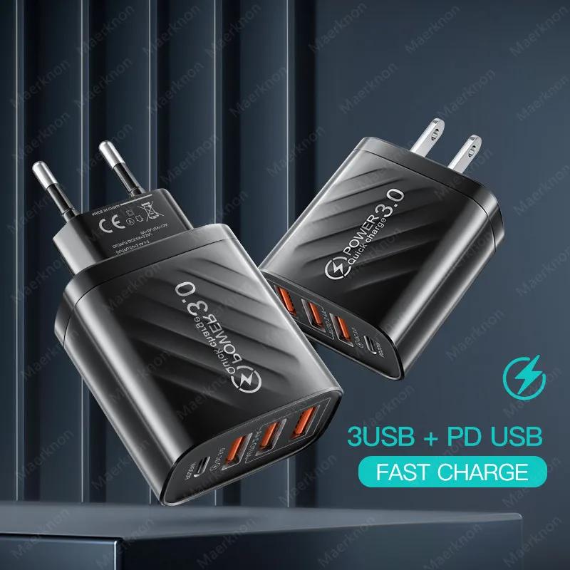 48W USB Charger 4Port Type C Quick Charge QC 3.0 For Samsung Xiaomi mi10 Huawei Charger adapter For Smartphones PD Fast Charging | Fugo Best