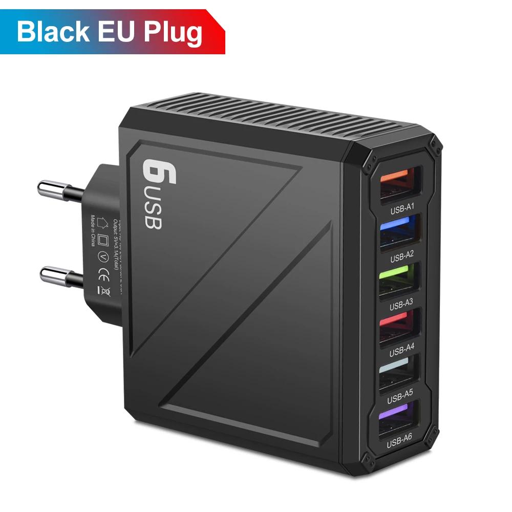 3.1A 6 Ports USB Charger Fast Charging Multi Port Phone Charger Adapter For iPhone Samsung Xiaomi Huawei EU/US Plug Wall Charger | Fugo Best