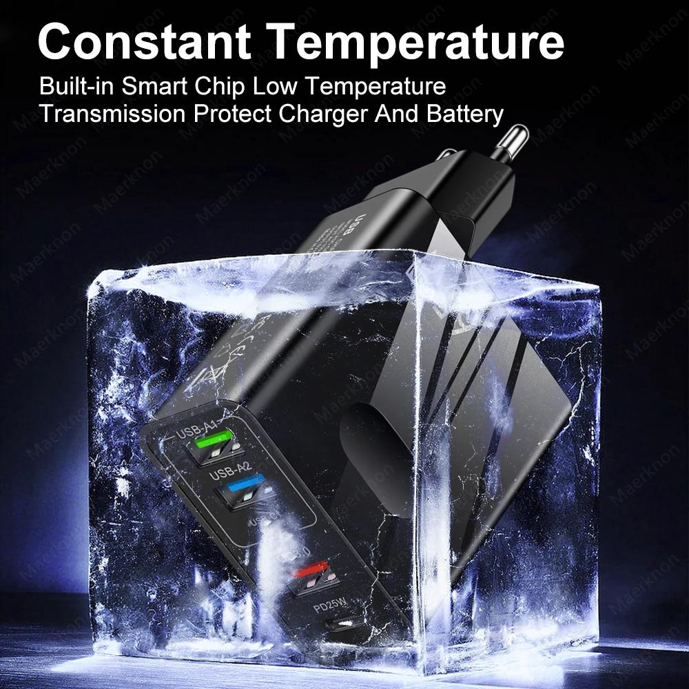 5 Ports 65W GaN Fast Charger PD USB Type C Phone Charger Power Adapter For iPhone 14 13 Xiaomi Samsung Quick Charge Wall Charger | Fugo Best