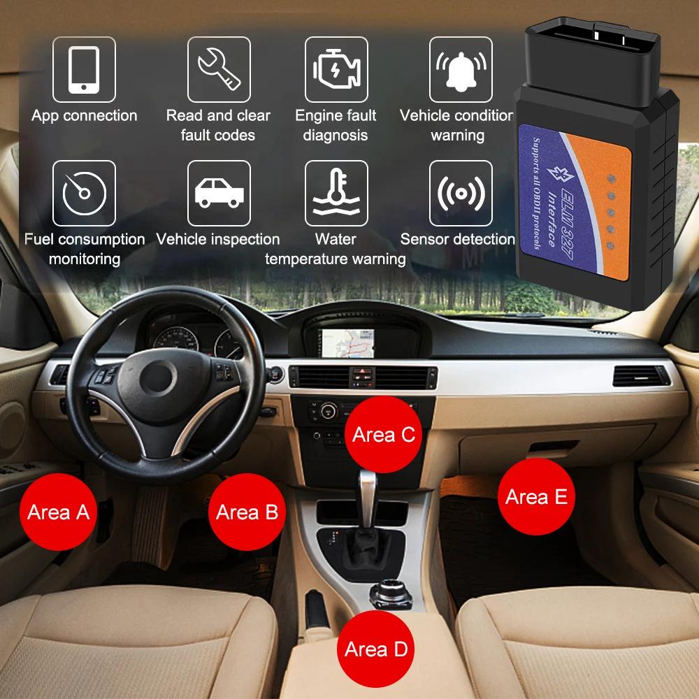 ELM 327 V2.1 OBD2 Code Reader Bluetooth ELM327 OBDII Auto Accessories OBD2 Car Diagnostic Tools Scanner Universal | Fugo Best