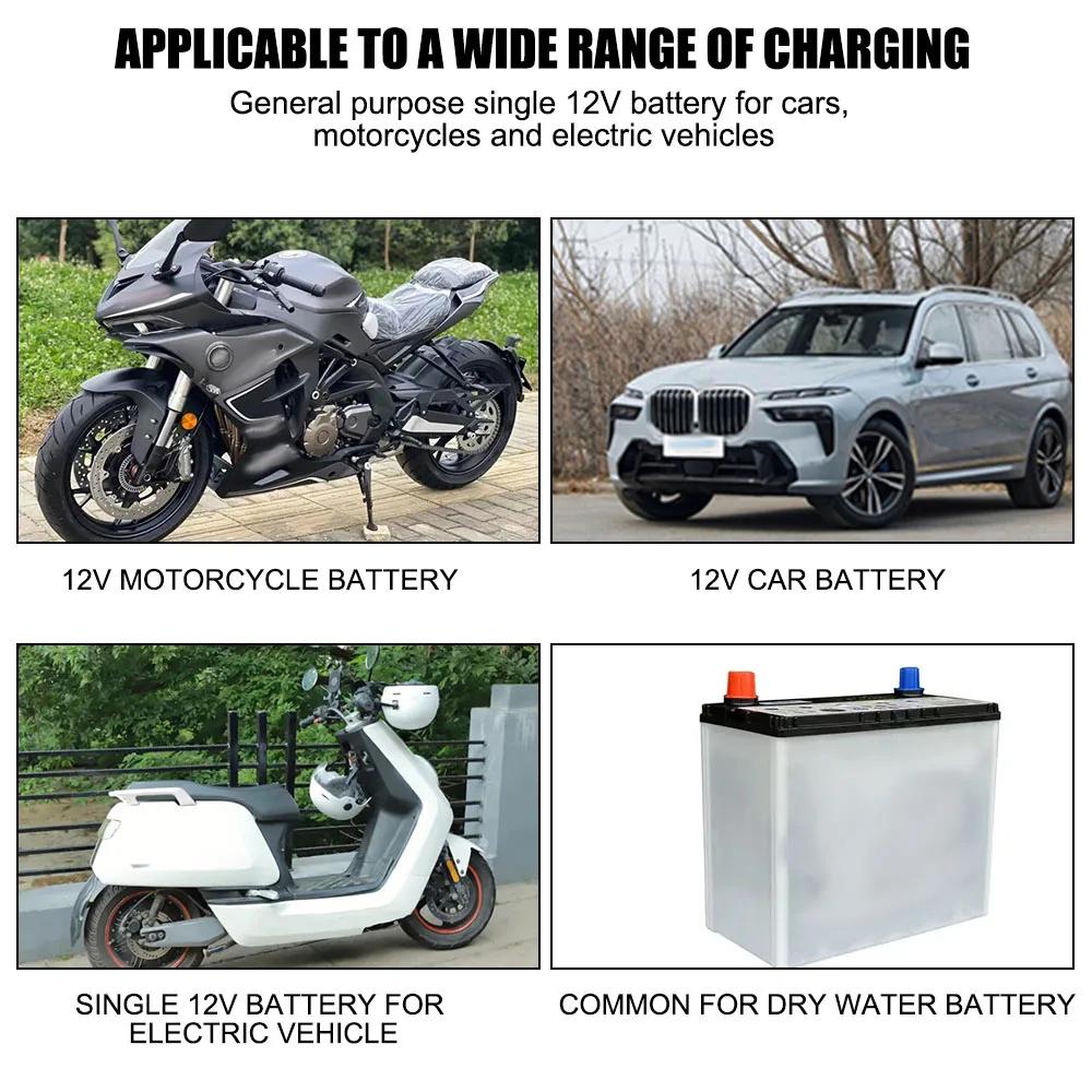Full Automatic Car Battery Charger Digital LCD Display 2A Fast Charging 3 Stages Lead Acid AGM GEL Battery-chargers | Fugo Best