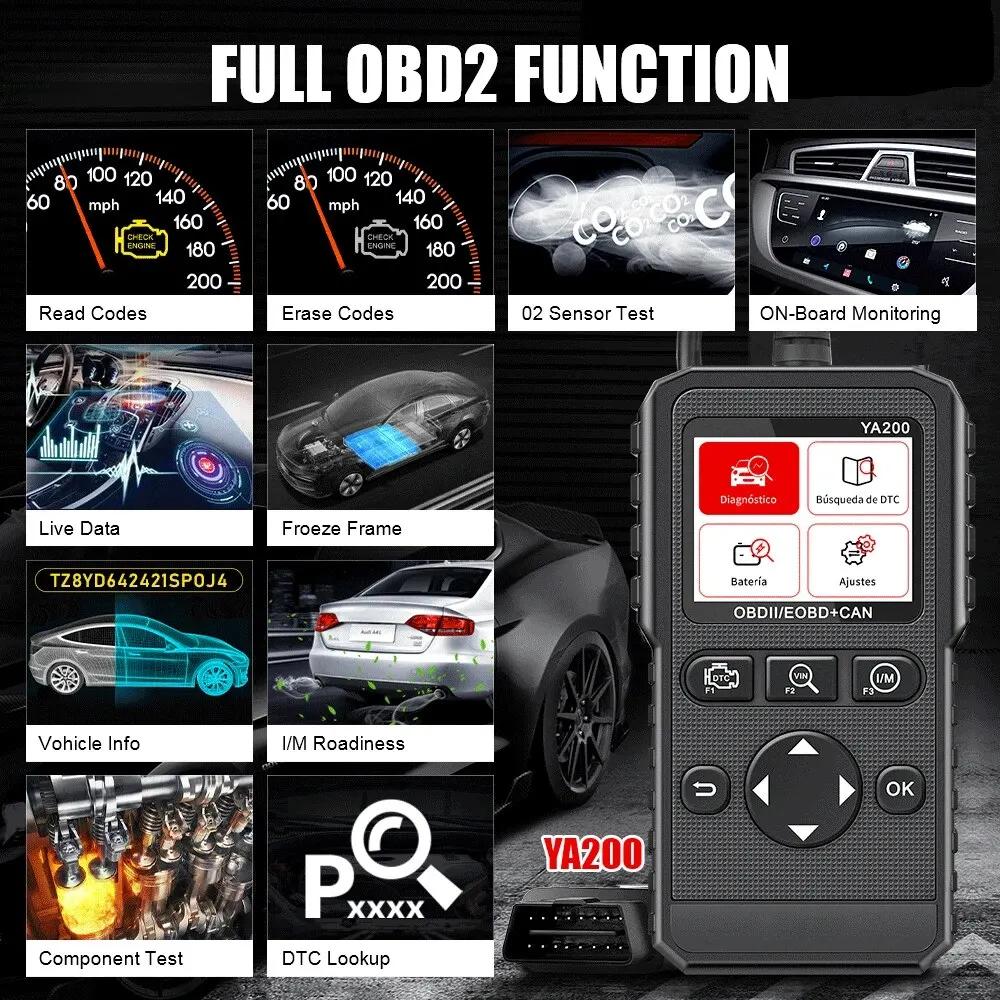 Scanner Professional YA200 OBD2 Diagnostic Tool Car Accessories Auto Engine System DTC Lookup Code Reader | Fugo Best