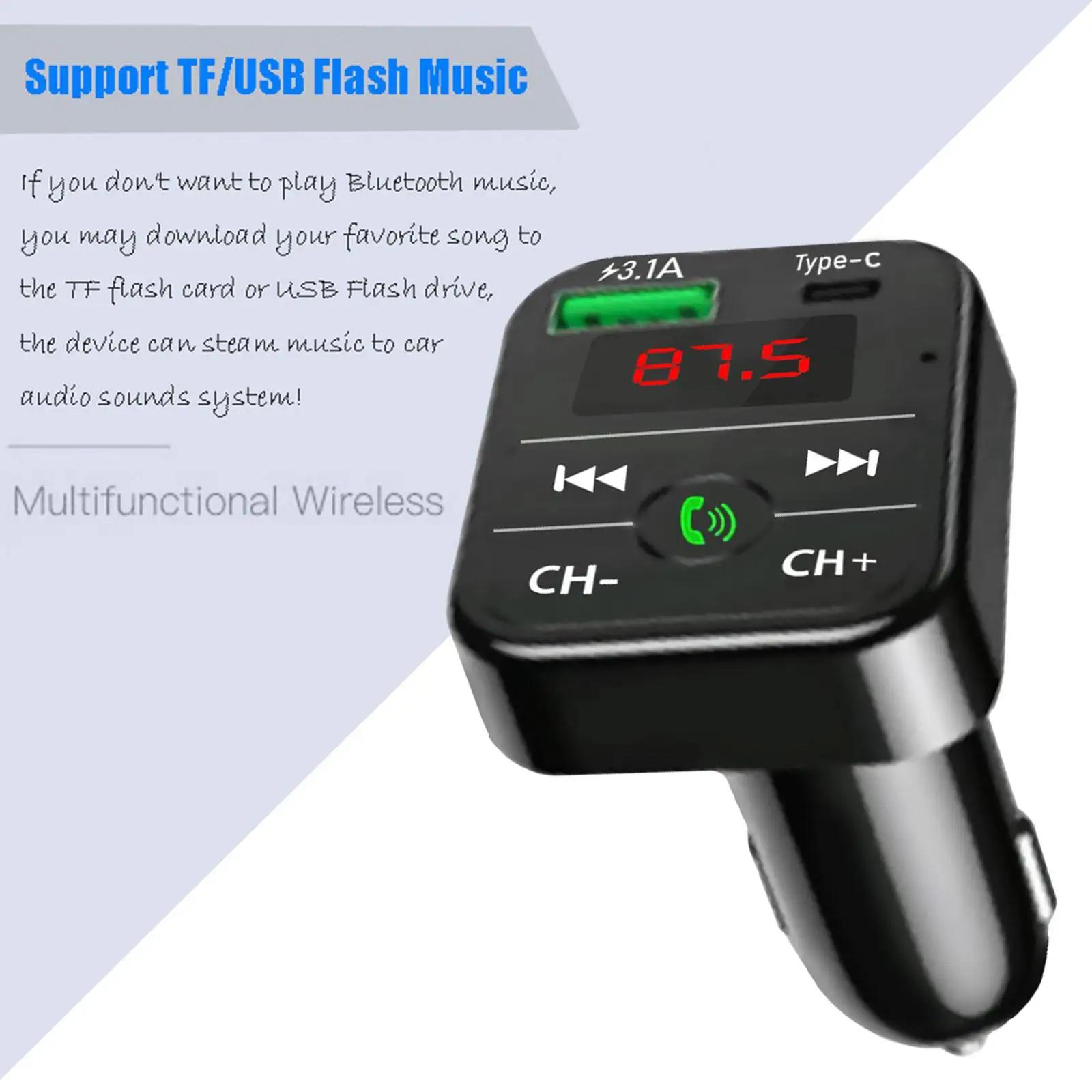 pd Fm Transmitter Bluetooth Wireless Car Kit Handfree Usb 3.1A Fast Car Charger Mp3 Music Aux Player Car Acessories | Fugo Best