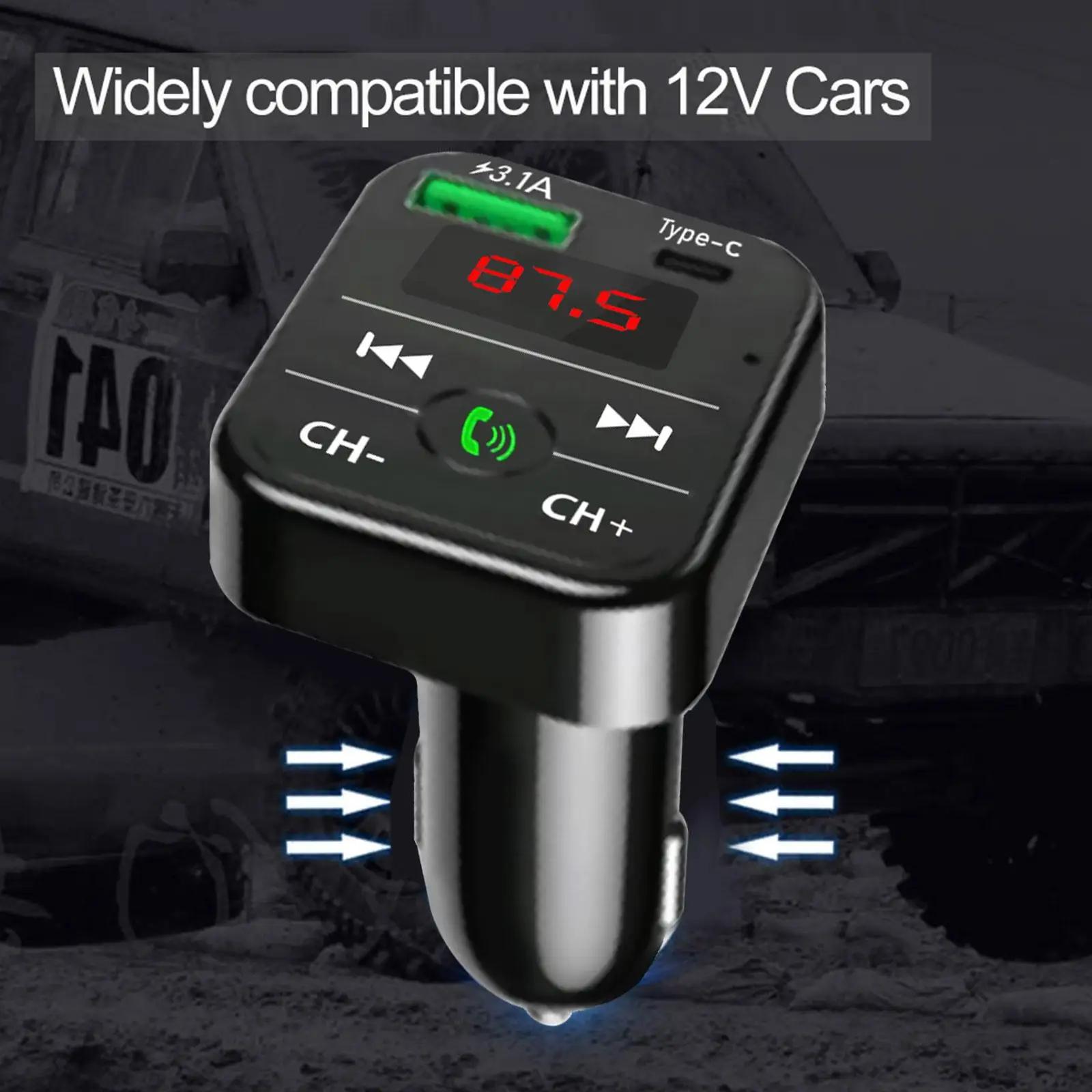 pd Fm Transmitter Bluetooth Wireless Car Kit Handfree Usb 3.1A Fast Car Charger Mp3 Music Aux Player Car Acessories | Fugo Best