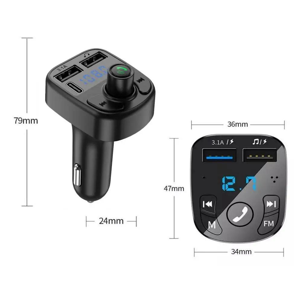 Handsfree Bluetooth FM Transmitter Car Kit With MP3 Fast Player Charger And Radio PD Adapter Type-C Dual USB 3.1A USB Charg G4B1 | Fugo Best