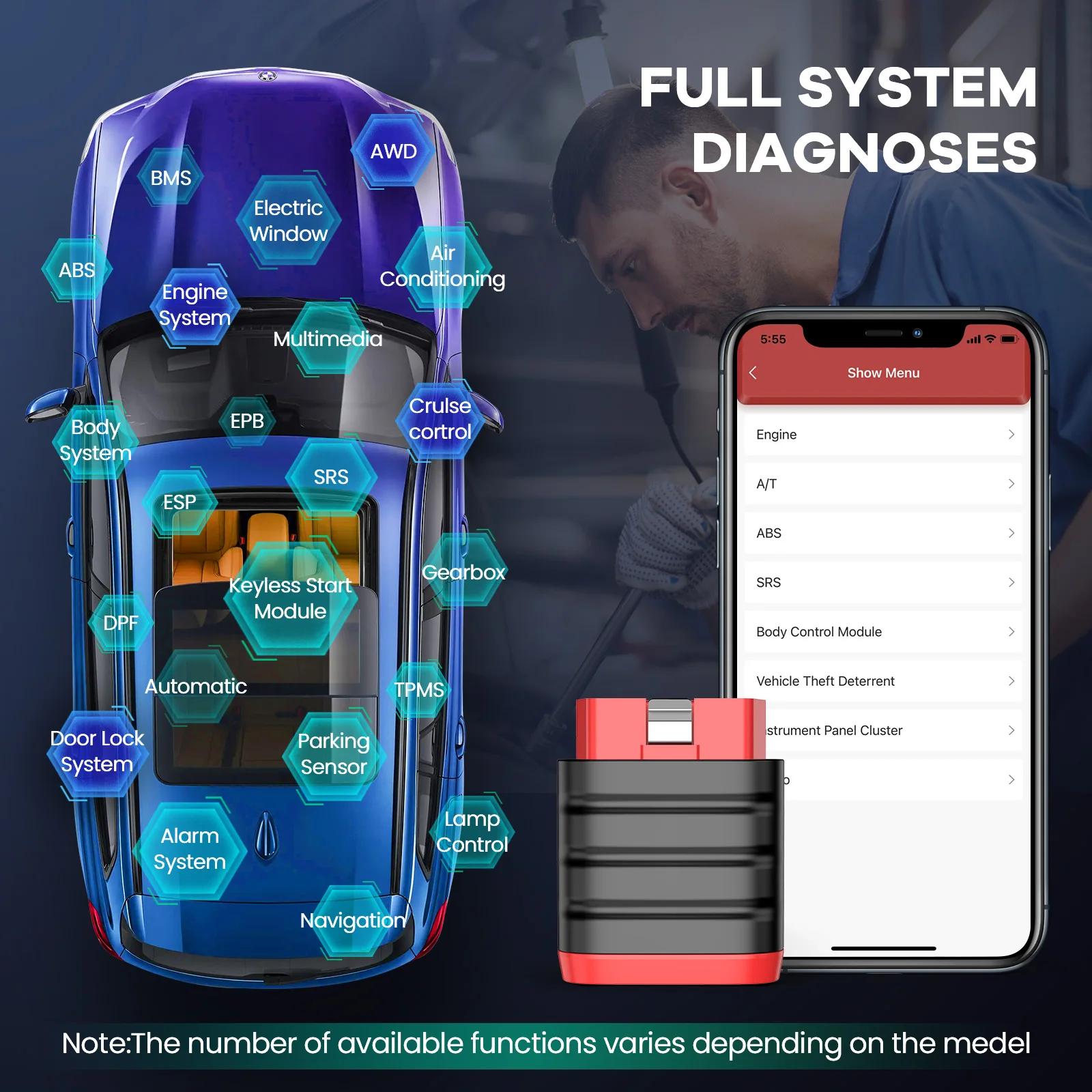 THINKCAR THINKDIAG Mini obd2 Bluetooth Scanner All Cars Full System Diagnose Lifetime Free Auto Diagnostic Tool Read/Clear Error | Fugo Best