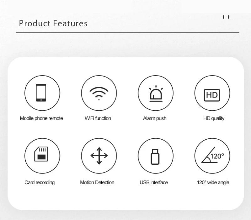 Mini Wifi Camera AI Human Detection IWF Cam App USB Home Surveillance IP Camera 1080P Motions Micro Camcorder IOS/Android | Fugo Best
