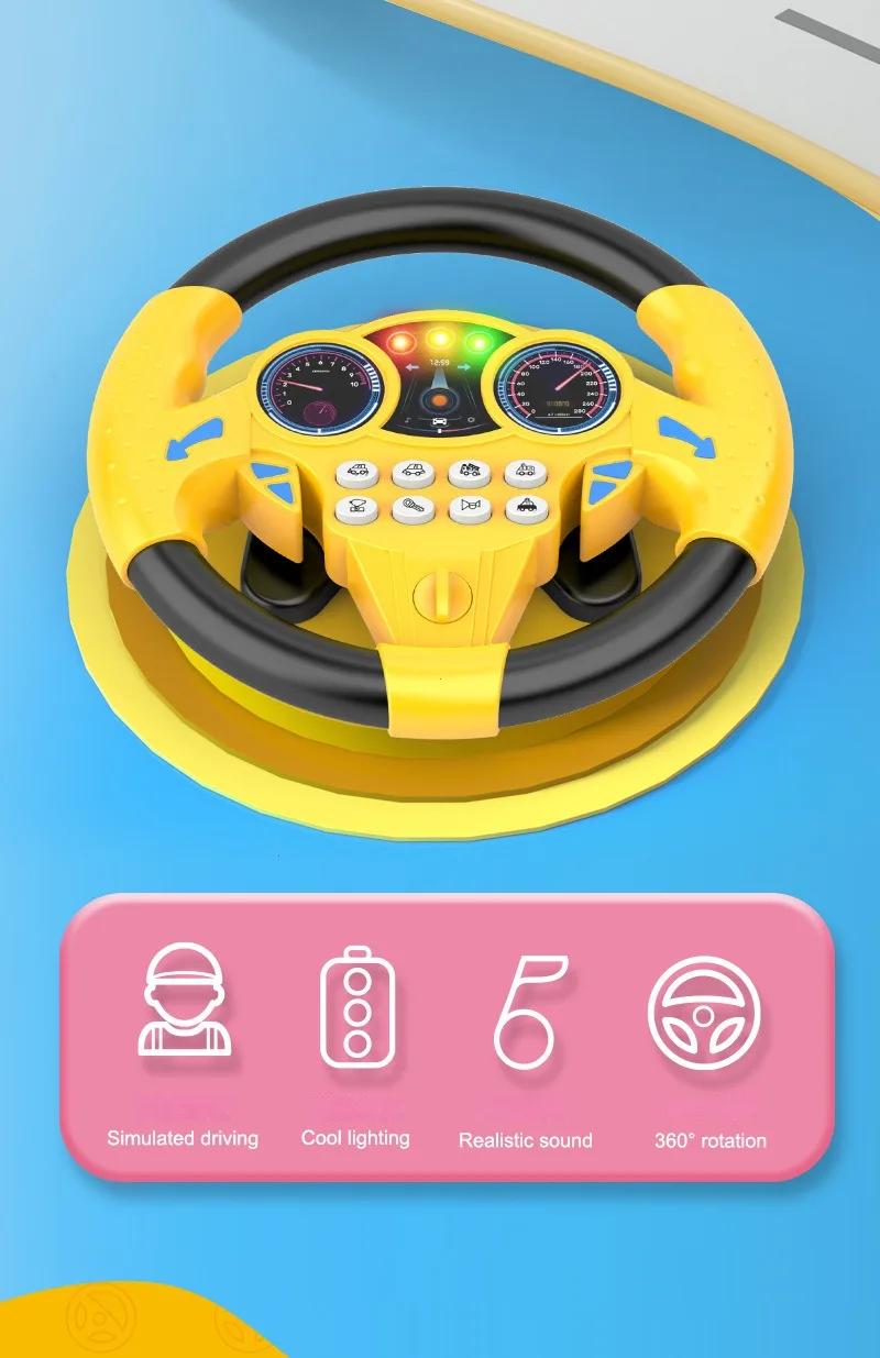 Infant Shining Simulation Steering Wheel Toys Childrens Toy Kids Early Education Copilots Stroller Steering Wheel Vocal Toys | Fugo Best