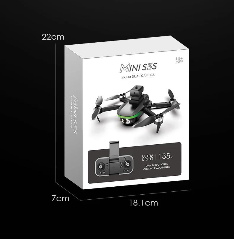 4K Dual HD Camera 3-Axis FPV Brushless Avoidance Quadcopter RC Mini S5S Drone | Fugo Best