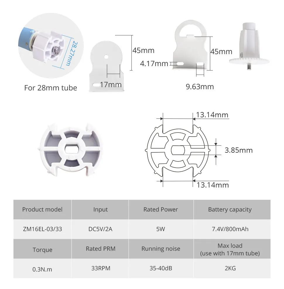 Zemismart Zigbee Roller Shade Blinds Motor for 17 25 28mm Tube Smart Electric Curtain Engine Works with Tuya Alexa Google Home | Fugo Best