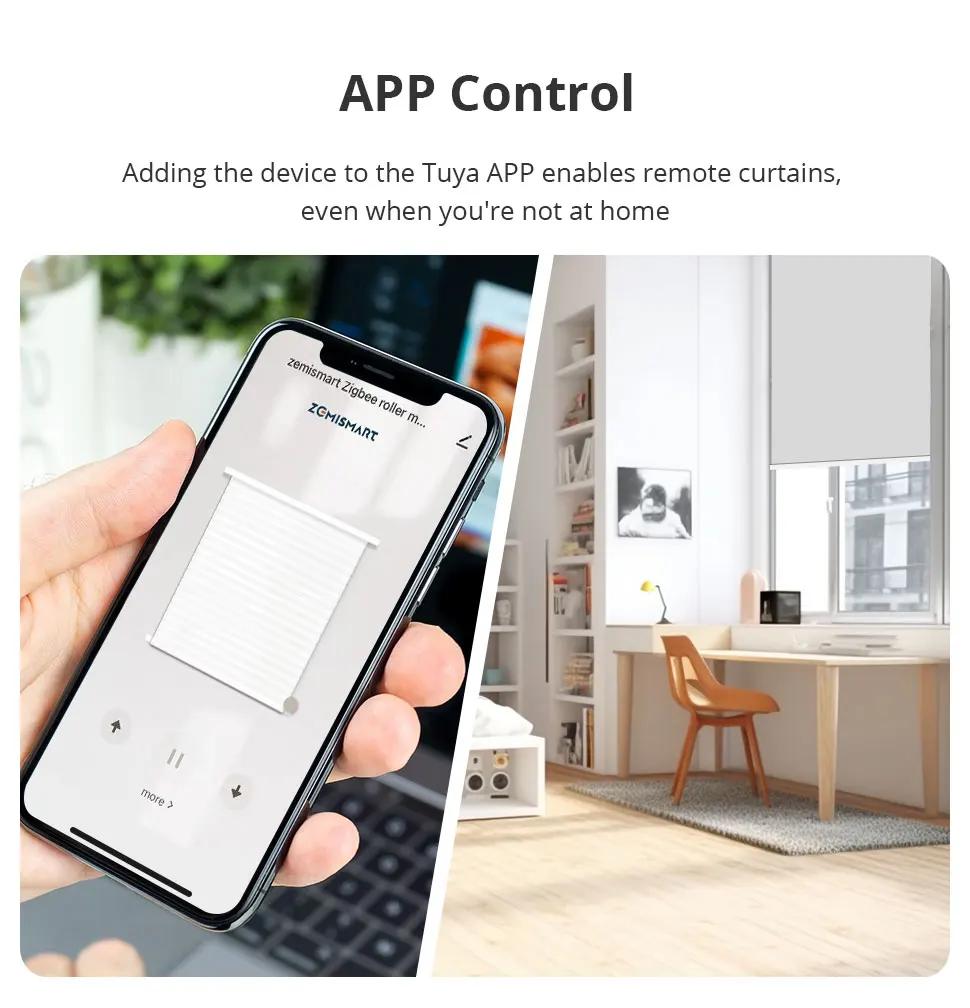 Zemismart Zigbee Roller Shade Blinds Motor for 17 25 28mm Tube Smart Electric Curtain Engine Works with Tuya Alexa Google Home | Fugo Best