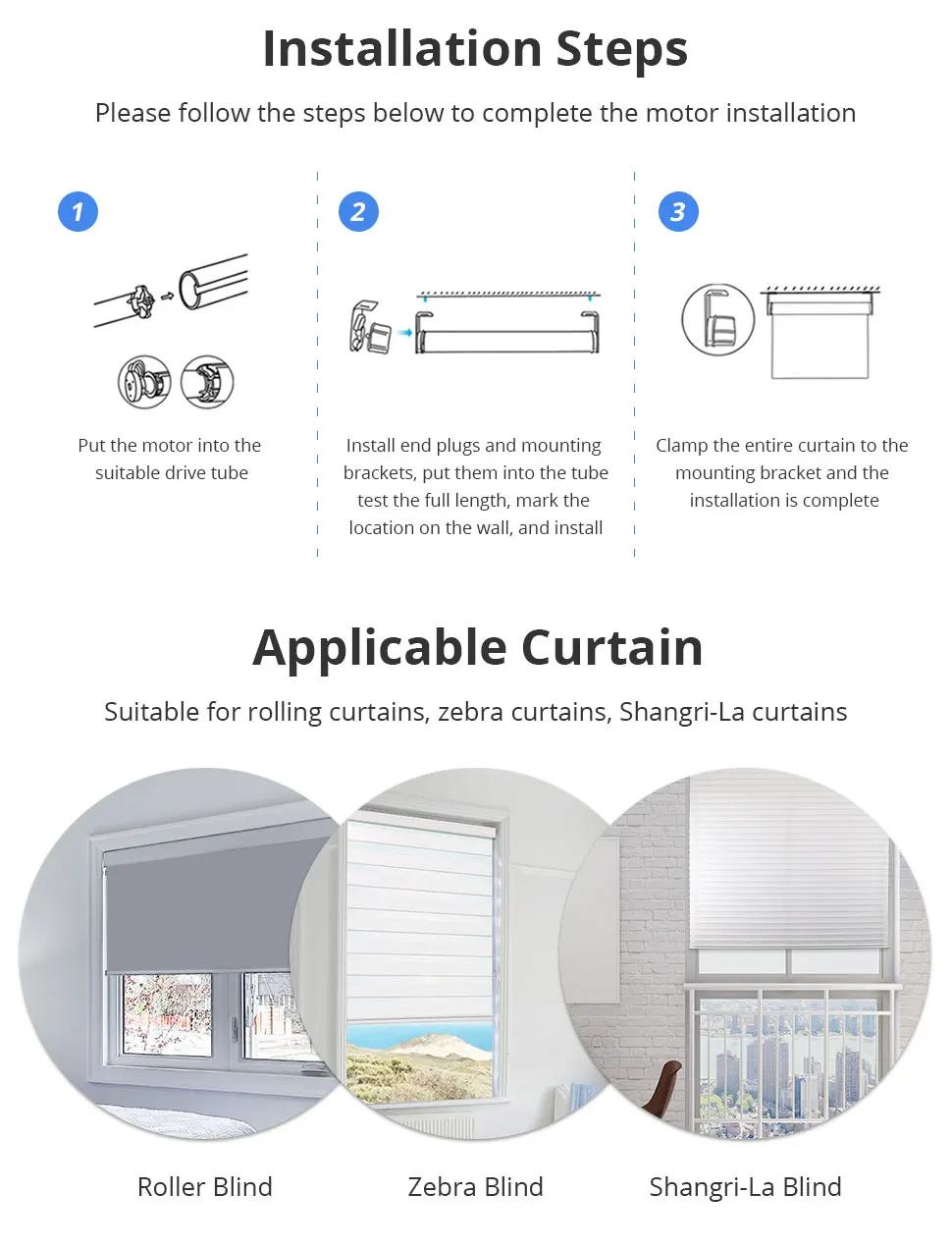 Zemismart Zigbee Roller Shade Blinds Motor for 17 25 28mm Tube Smart Electric Curtain Engine Works with Tuya Alexa Google Home | Fugo Best