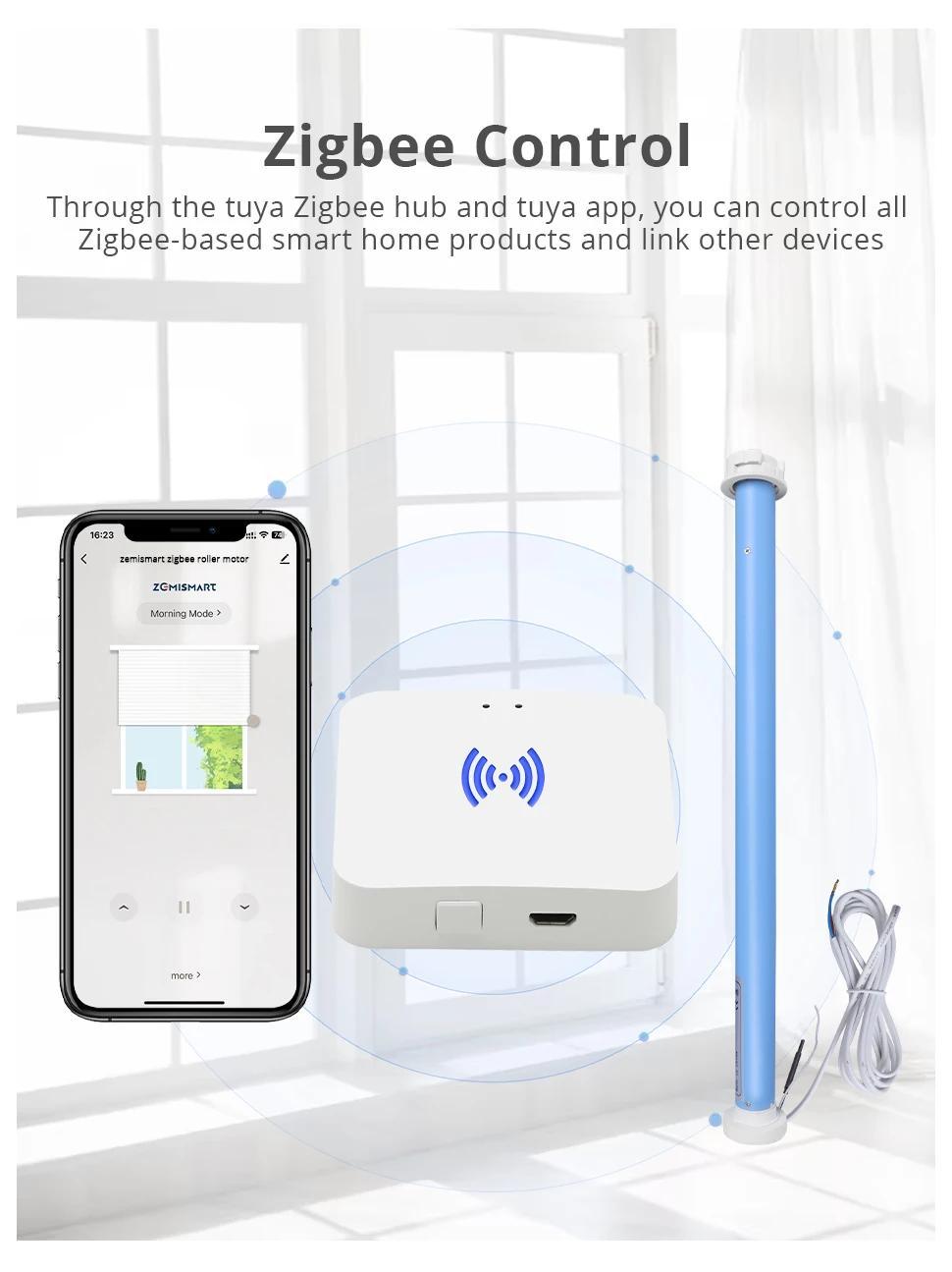 Zemismart Zigbee Smart Roller Shade Motor For 37mm Tube Works with Tuya Alexa Google Home Voice Electric Engine Blinds Shutter | Fugo Best