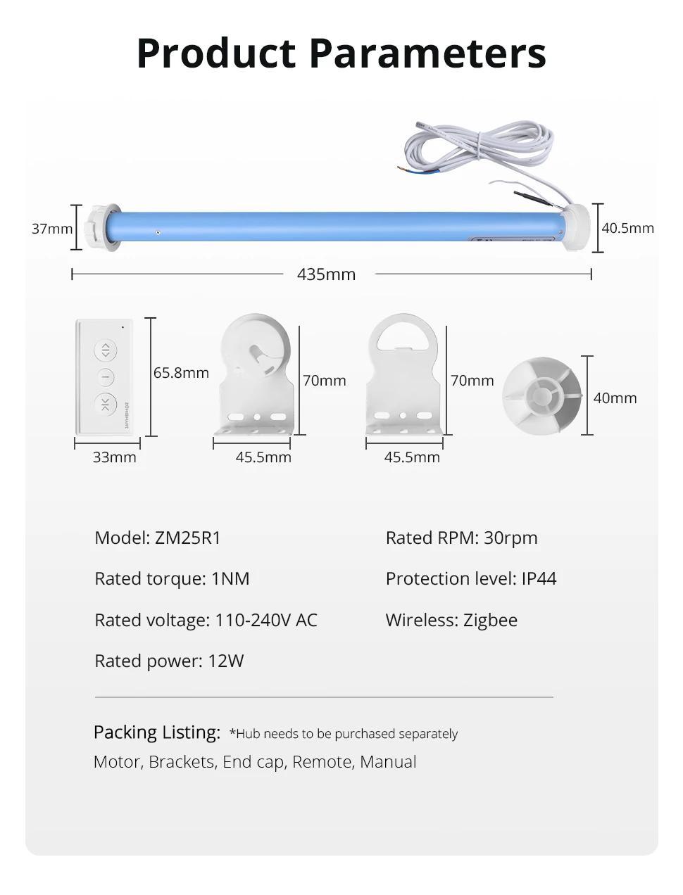 Zemismart Zigbee Smart Roller Shade Motor For 37mm Tube Works with Tuya Alexa Google Home Voice Electric Engine Blinds Shutter | Fugo Best