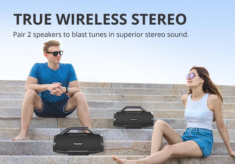 Tronsmart Bang Max Speaker Bluetooth Speaker with 130W, 3 Way Sound System, Sync Up 100+ Speakers, APP Control, Guitar/Mic Input | Fugo Best
