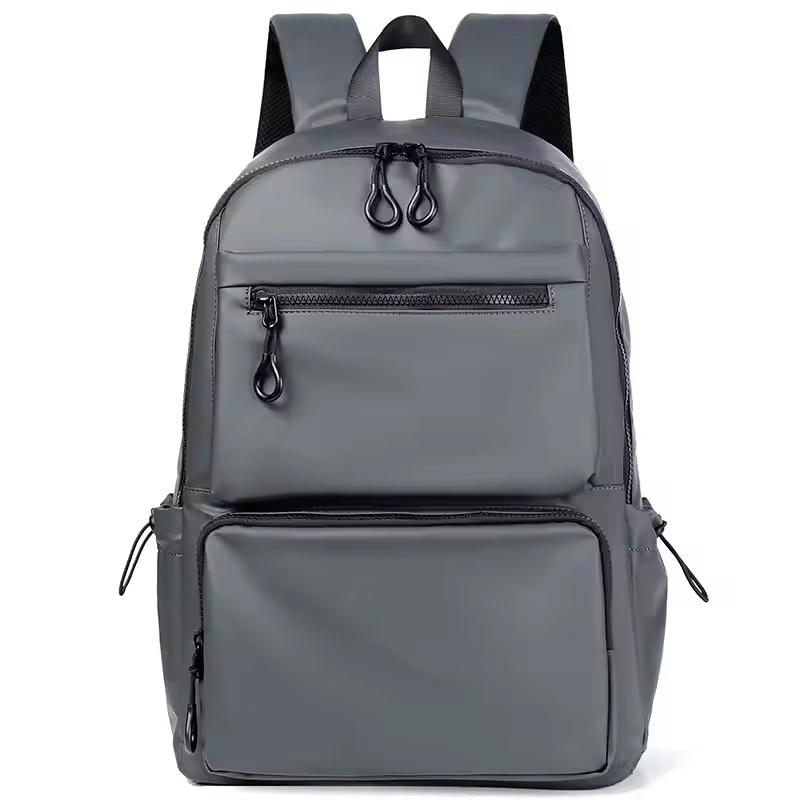 A 14 Inch Mens Backpack Large Capacity Travel Leisure Solid Color Pu Computer Backpack Fashion Men And Women Students Schoolbag | Fugo Best