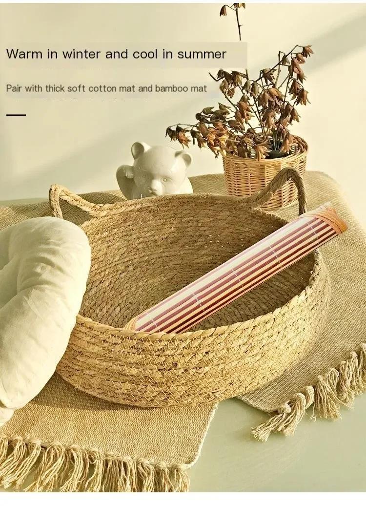 Four Seasons Universal Pure Handmade Vine Woven Cat Nest Seasonal Warmth Pad Detachable Washable Winter Pet Supplies Accessories | Fugo Best