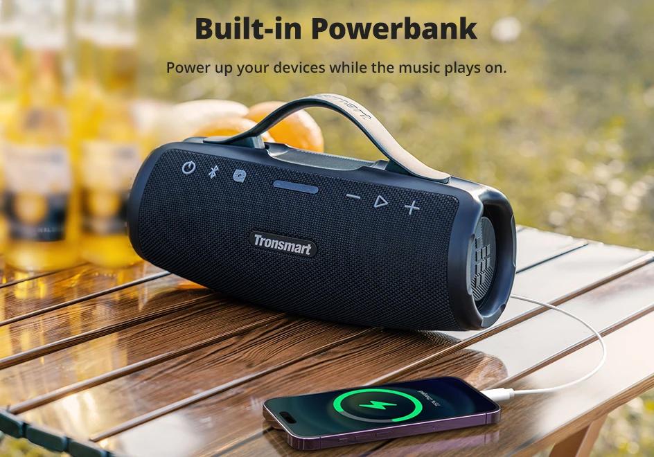 Tronsmart Mirtune S100 Speaker 50W Bluetooth Speaker with IPX7 Waterproof, APP Control, Built-in Powerbank & Retractable Handle | Fugo Best
