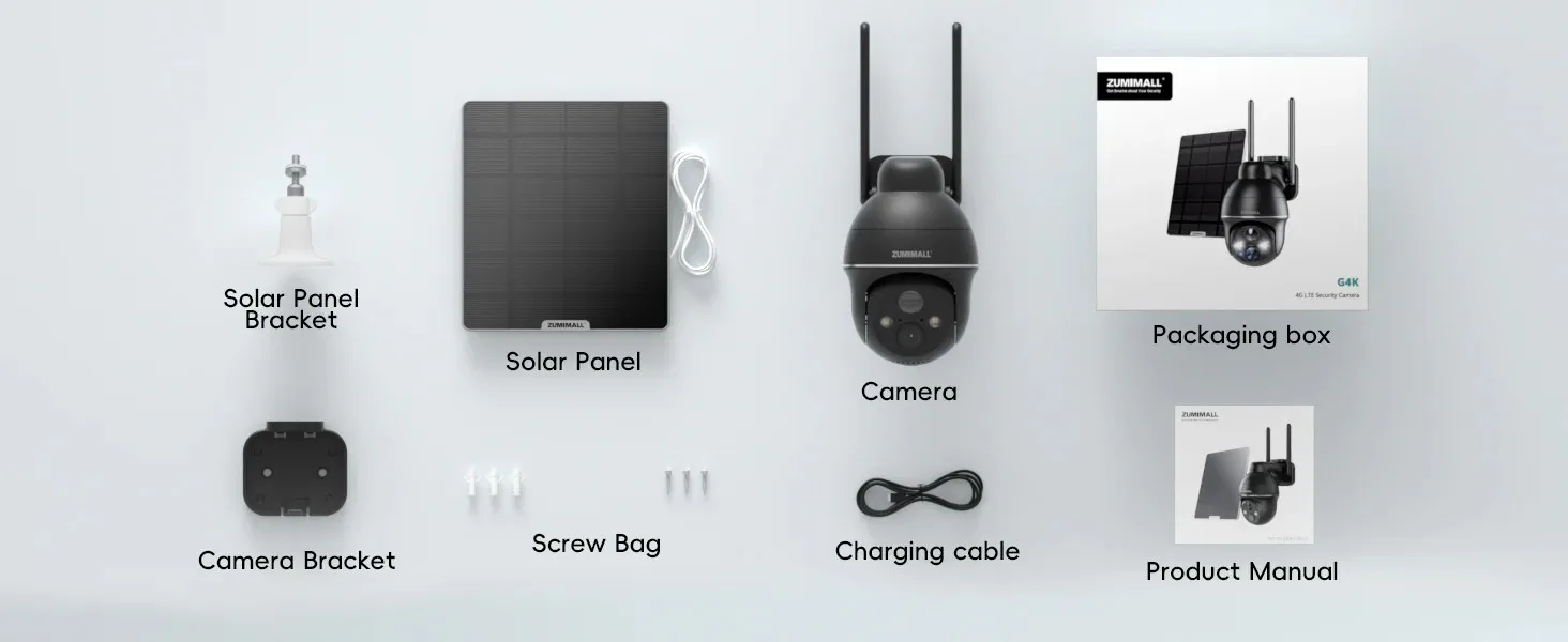ZUMIMALL 4G LTE Cellular Solar Security Camera Outdoor, No WiFi,Solar Powered with Color Night Vision,SIM Included | Fugo Best