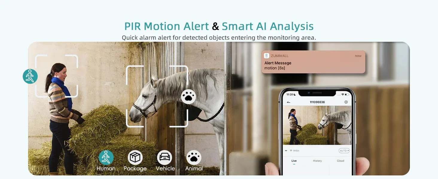 ZUMIMALL 4G LTE Cellular Solar Security Camera Outdoor, No WiFi,Solar Powered with Color Night Vision,SIM Included | Fugo Best