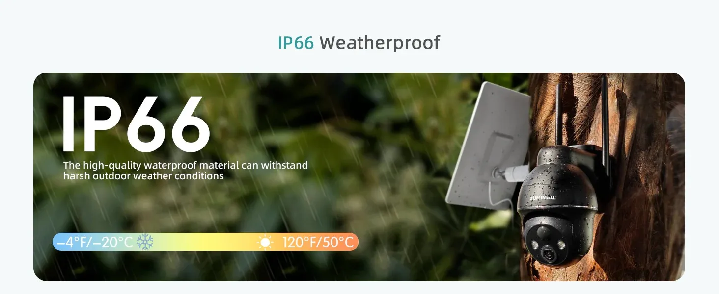 ZUMIMALL 4G LTE Cellular Solar Security Camera Outdoor, No WiFi,Solar Powered with Color Night Vision,SIM Included | Fugo Best