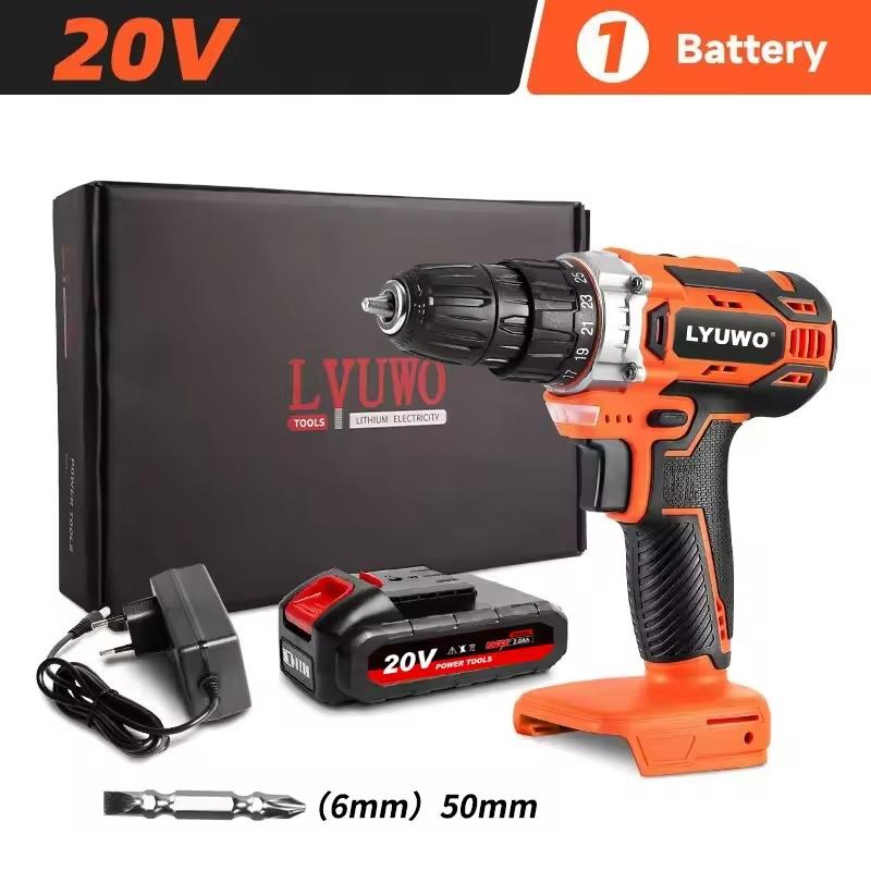 LYUWO Cordless Drill 40N Electric Screwdriver With Screwdriver Head, Two Wireless Power Drive Battery Tools | Fugo Best